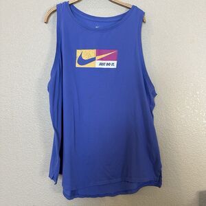 Womens Nike Dri-Fit Icon Clash Graphic Training Tank Purple Blue Plus 2x